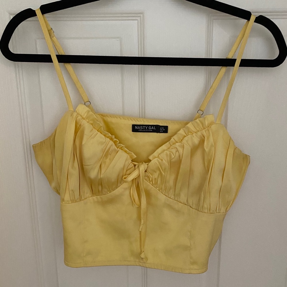 Nasty Gal Silky Yellow Top